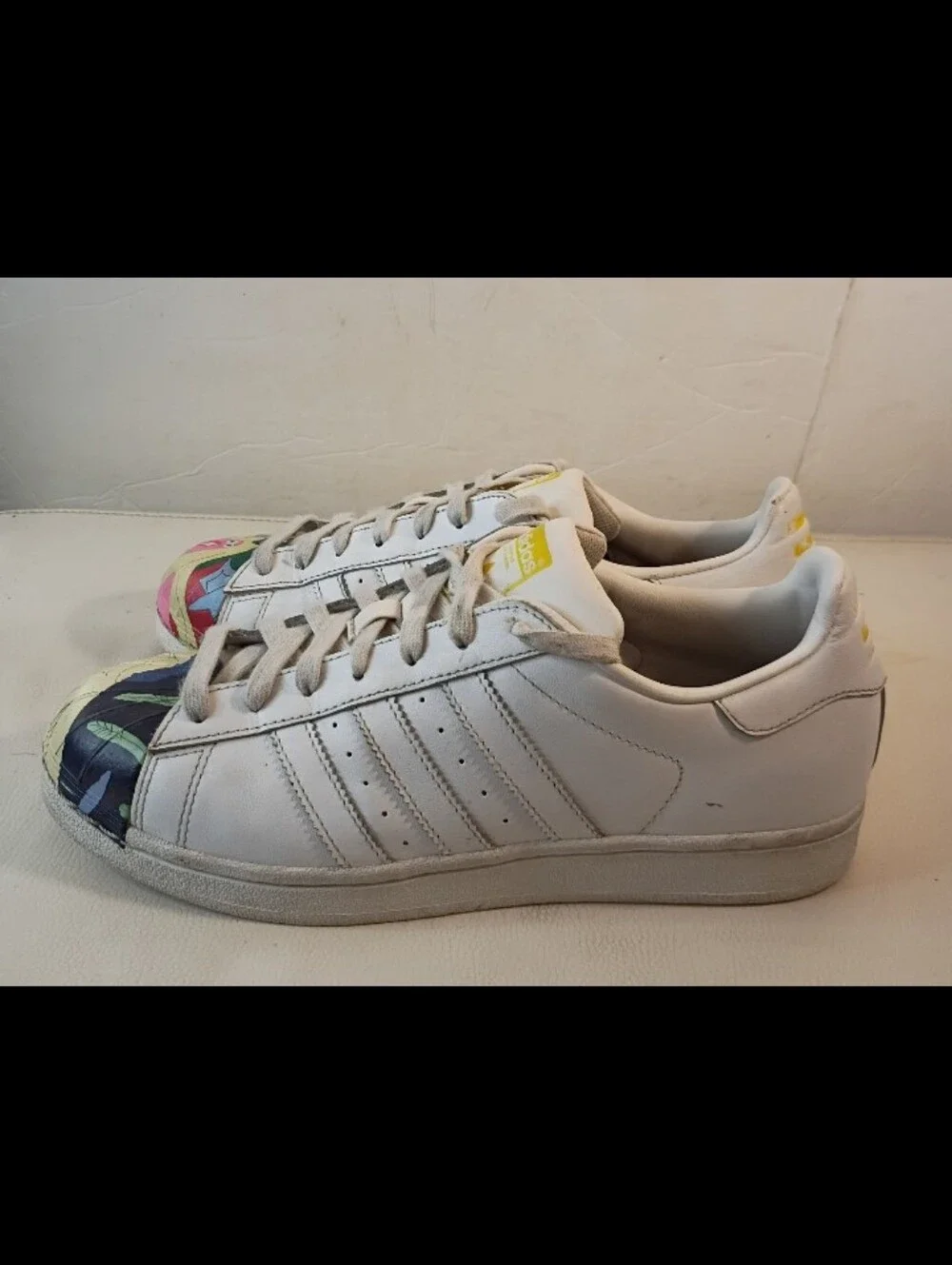 Adidas Originals White Superstar Pharrell Supershell Leather Sneakers Mens 7.5